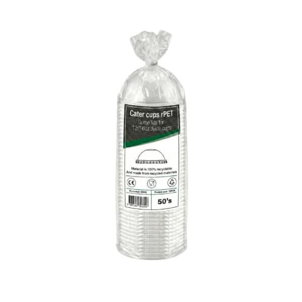 95mm Juice Cup Dome Lid With Straw Slot RPET 2