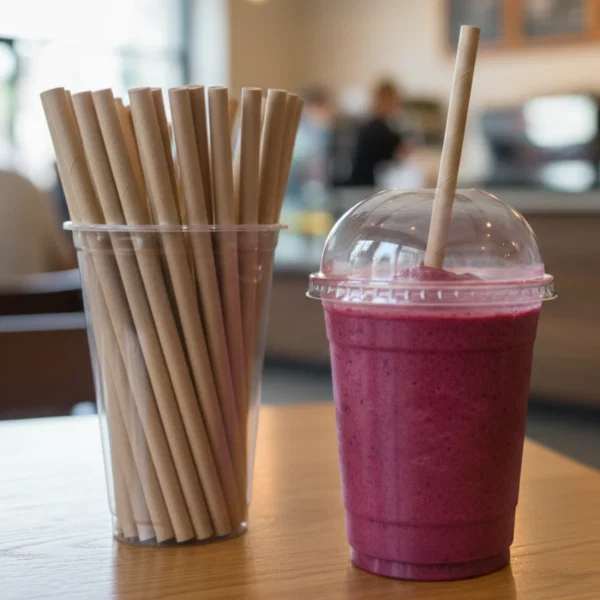 95mm Juice Cup Dome Lid With Straw Slot RPET 3