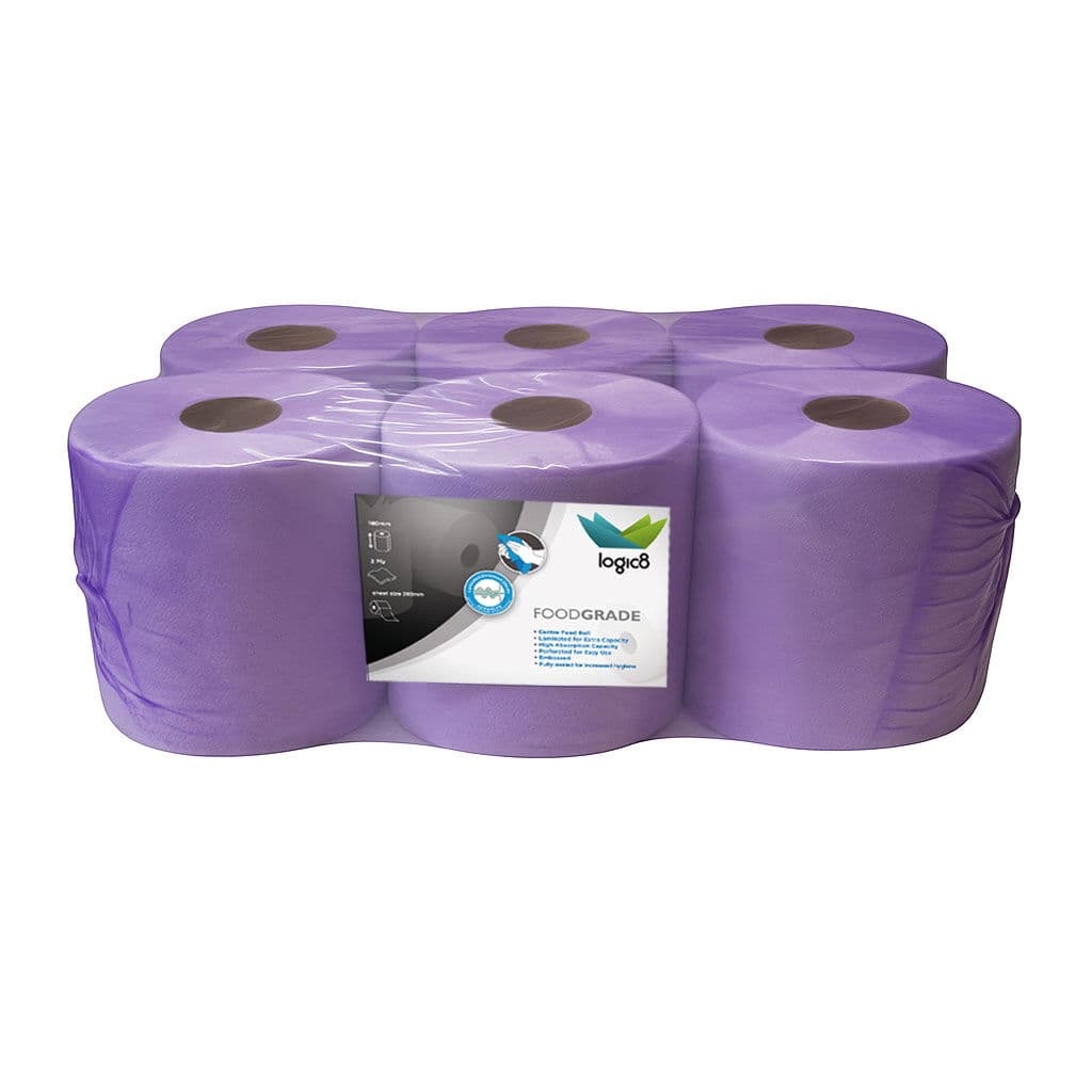 Logic8 150m White Centrefeed Rolls