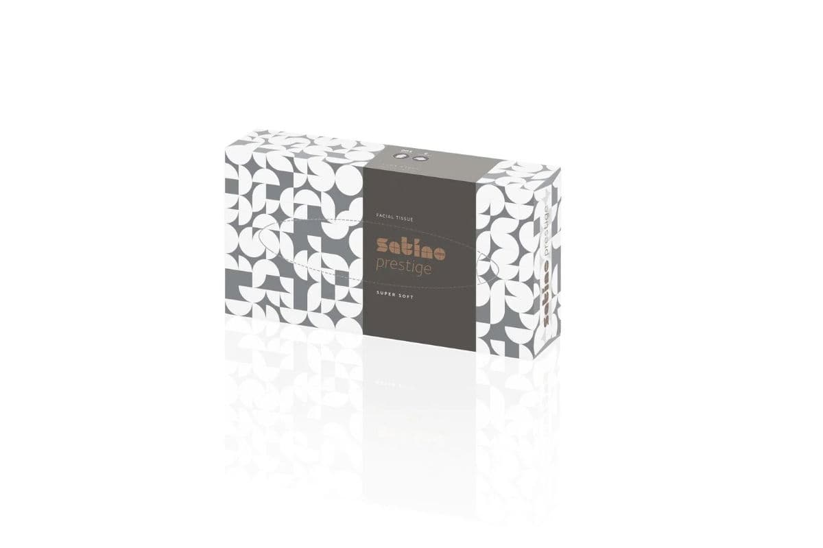 2ply Satino Prestige Facial Tissues Flat Box Eco (40x100) 3