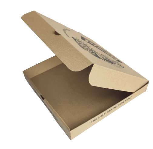 Pizza Box Kraft Brown with Black Stock Design (10") 2