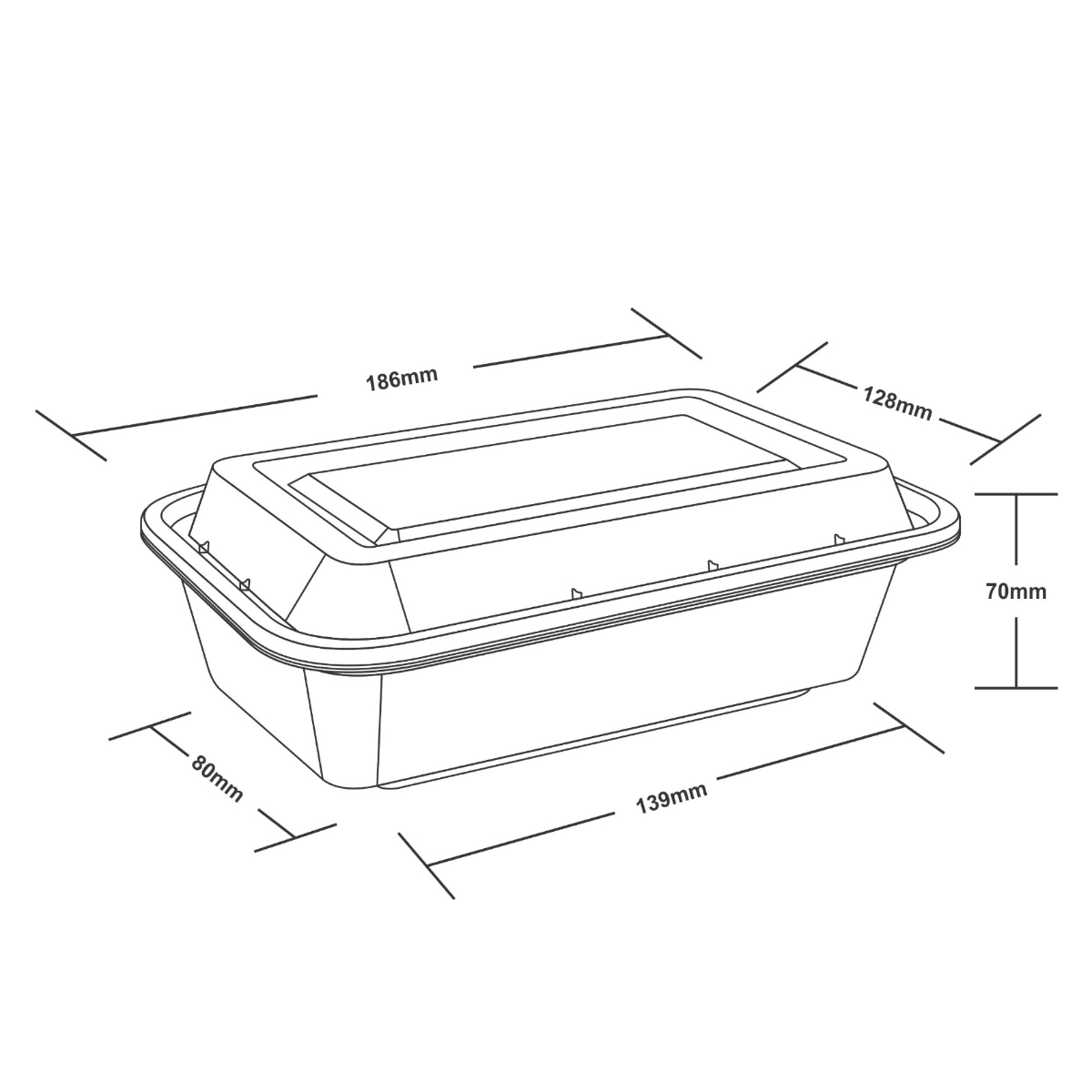 24oz Onyx PP Container (Black Base & Clear Lid Combo) 2
