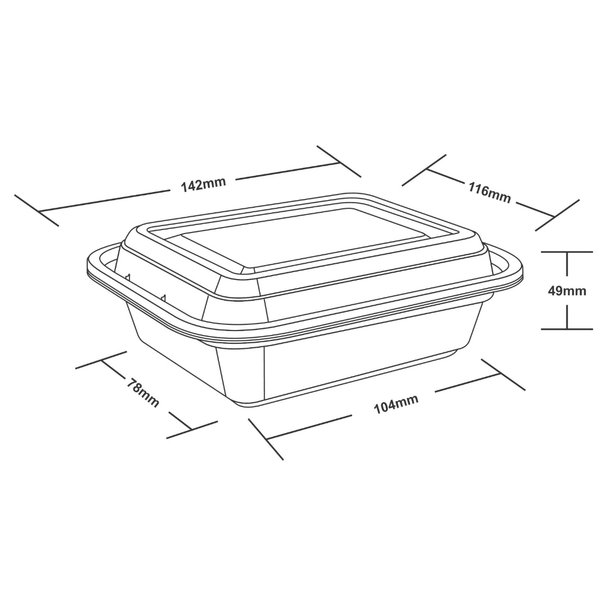 12oz Onyx PP Container (Black Base & Clear Lid Combo) 2