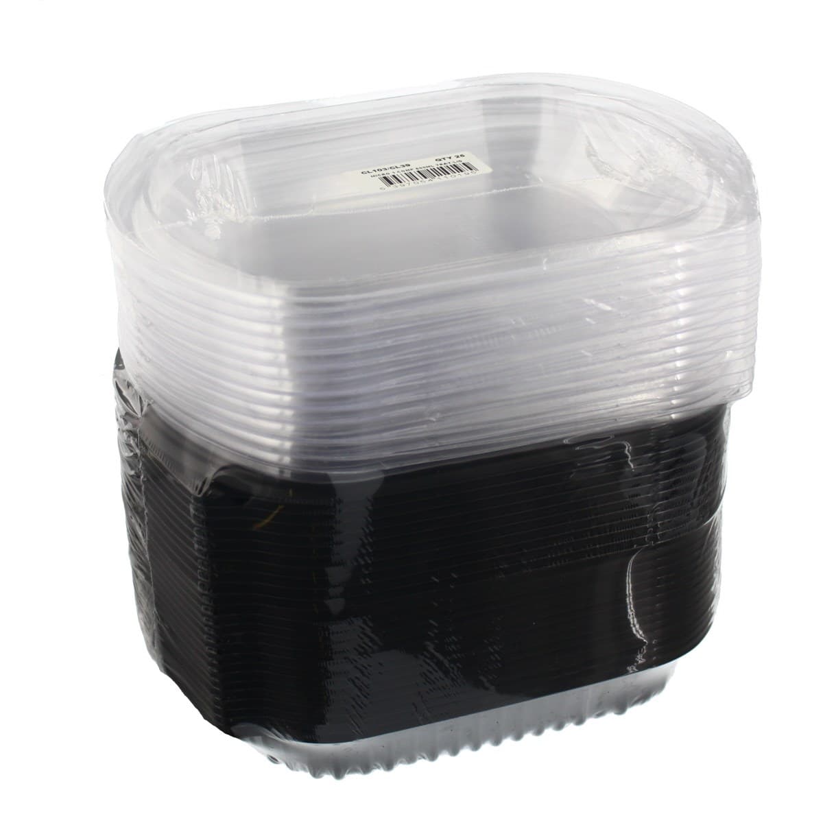 24oz Grey 1-Compartment Microwavable Container & Lids Combo 2