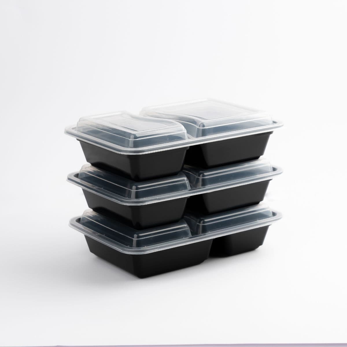 32oz Onyx PP 2-Compartment Container (Black Base & Clear Lid Combo) 4