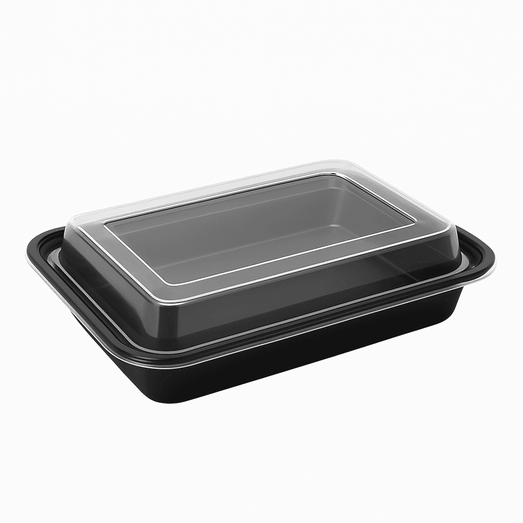 16oz Onyx PP Container (Black Base & Clear Lid Combo)