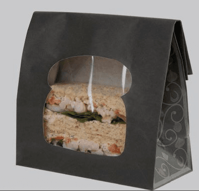Black Elegance Laminated Sandwich Bag 6"x9"x3"