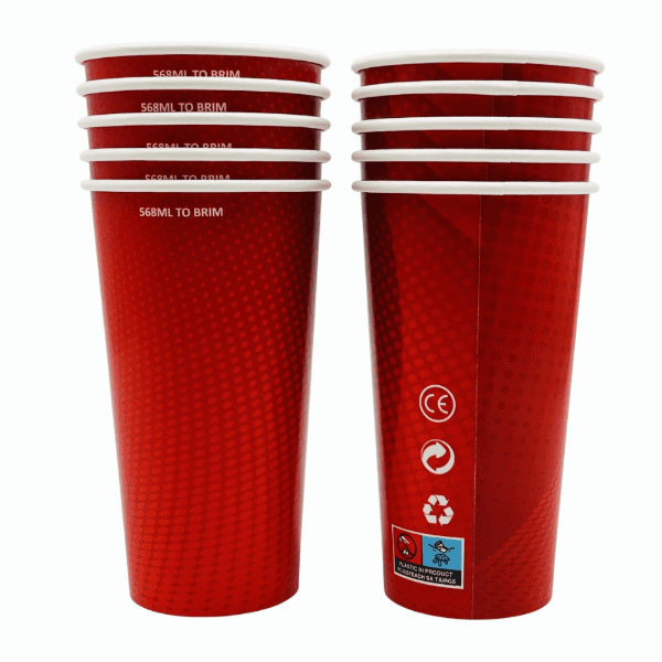 20oz Spiritpak Red Paper Party Cup 3