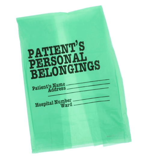 Green HD Patients Personal Belongings Bag (20x30")