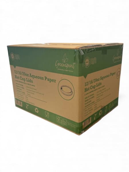 White Greenspirit Aqueous Paper Hot Cup Lid (90mm) 4