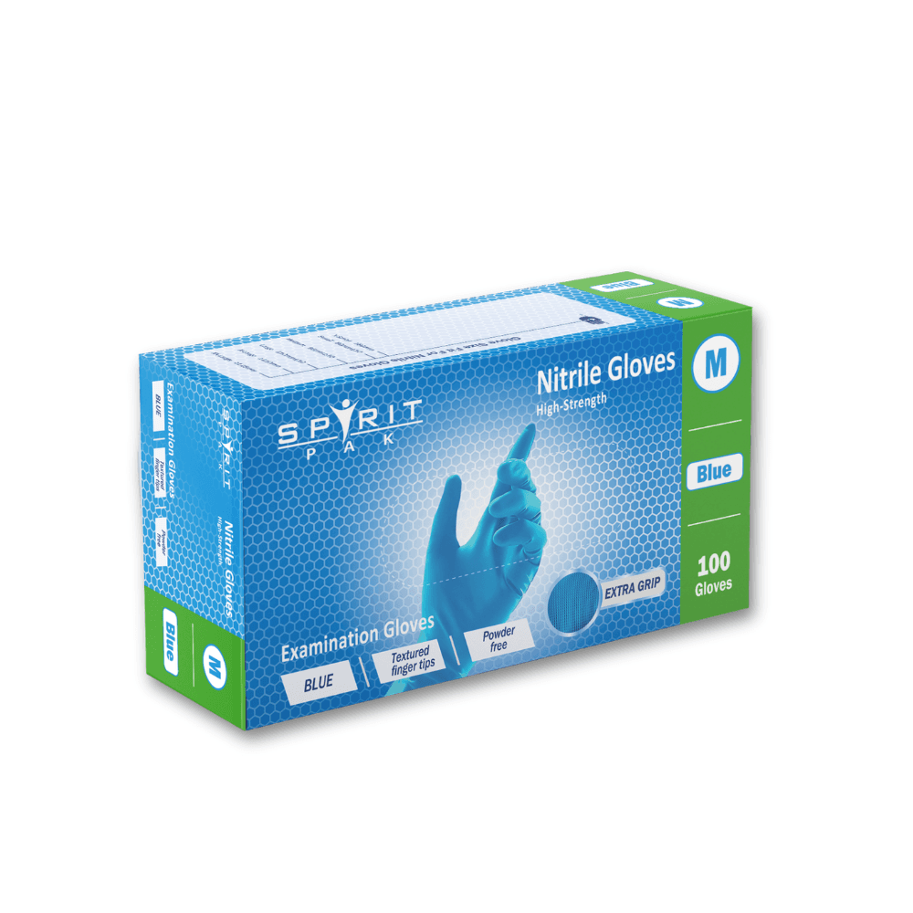Blue Nitrile Examination Gloves (Medium)