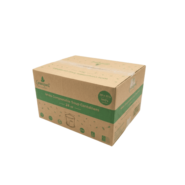 24oz White Greenspirit Compostable Soup Container 3