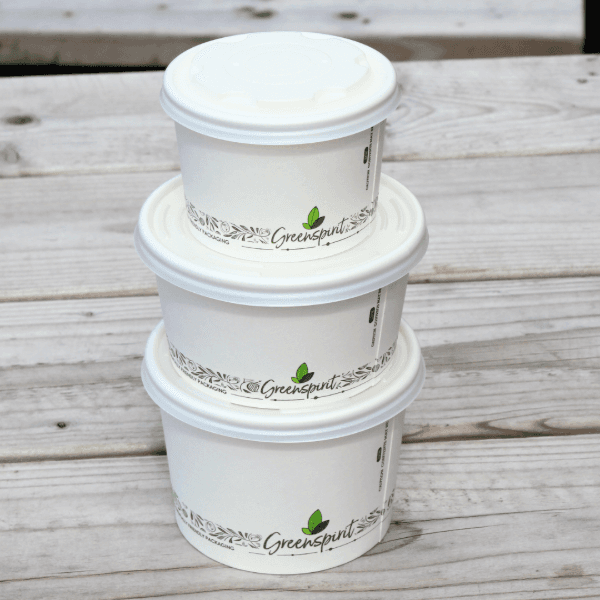 16oz White Greenspirit Compostable Soup Containers 5