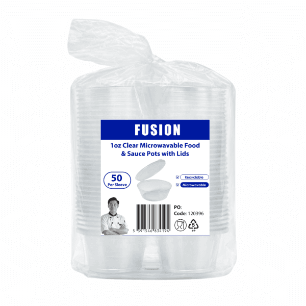 1oz Fusion Microwavable Sauce Pot With Hinged Lid 3