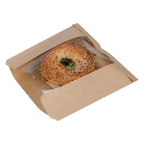 Kraft Compostable Windowed Flat Bag (210x210mm)