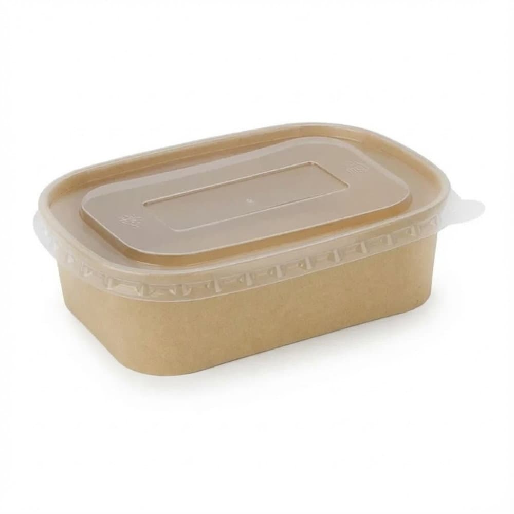 500ml Spiritpak Kraft Rectangular Container with PP Lid