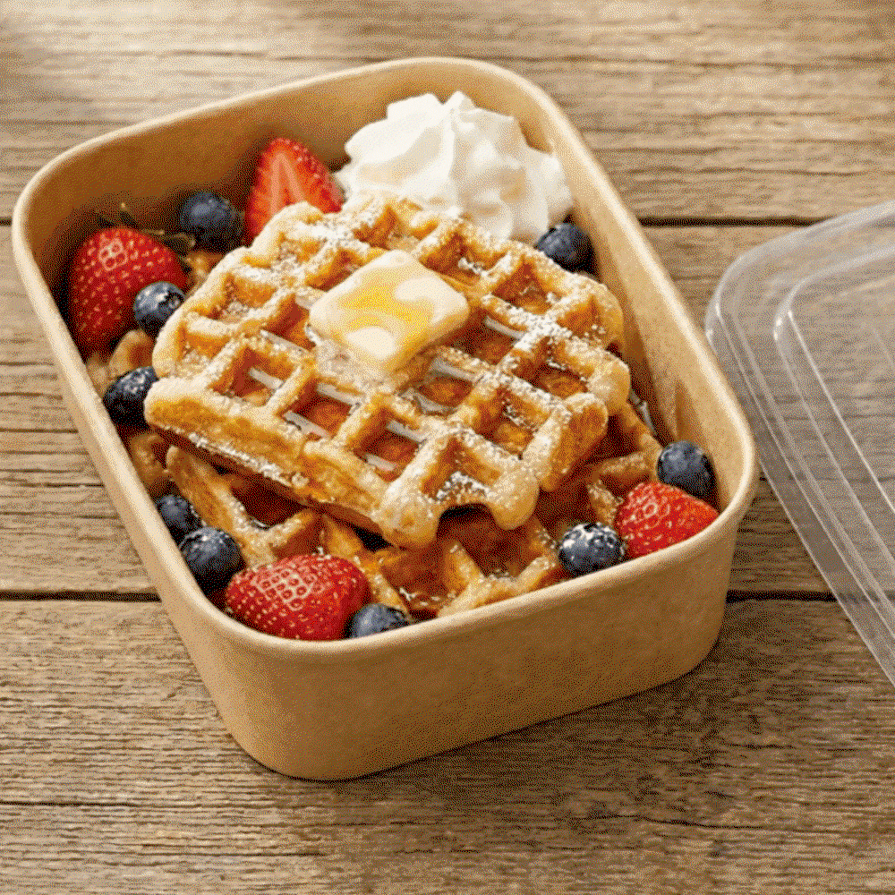 500ml Spiritpak Kraft Rectangular Container with PP Lid 2
