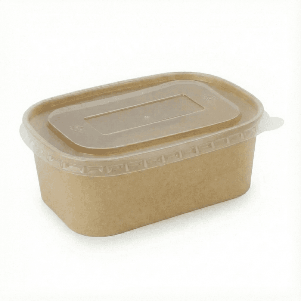 1000ml Spiritpak Kraft Rectangular Container with PP Lid