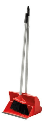 Red Long Handled Dustpan and Brush Set