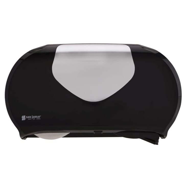 Black Coreless Twin Toilet Roll Dispenser
