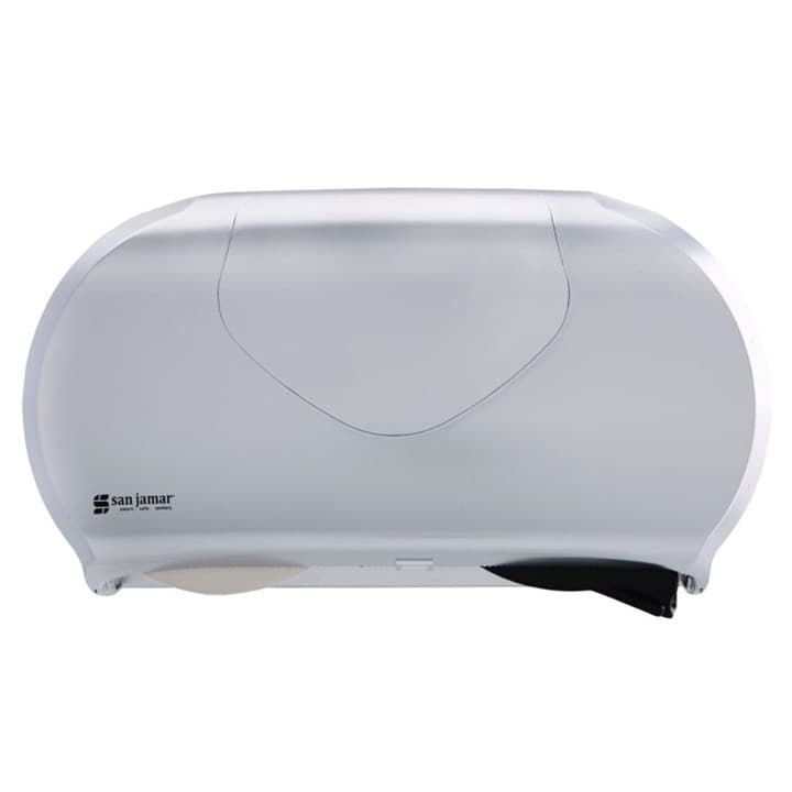 White Coreless Twin Toilet Roll Dispenser