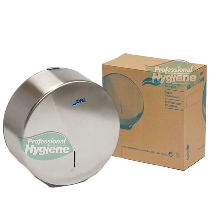 Brushed Steel Jumbo Toilet Roll Dispenser