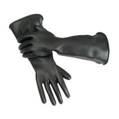 Black Rubber Chemical Gauntlets (Large)