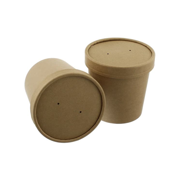 12oz Brown Kraft Soup Cup & Lid