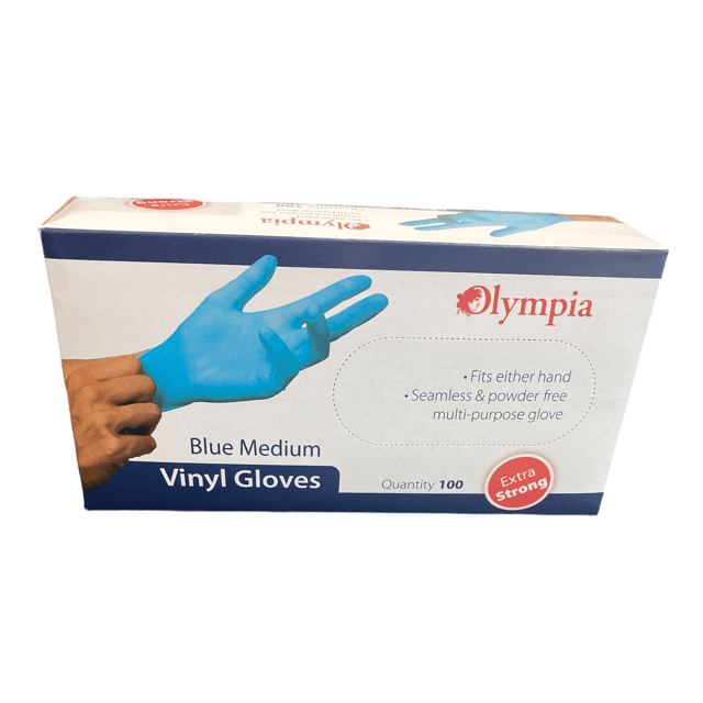 Olympia Blue Powder Free Vinyl Gloves (Extra Large)