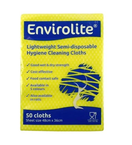 Envirolite Folded Cleaning Cloths Yellow