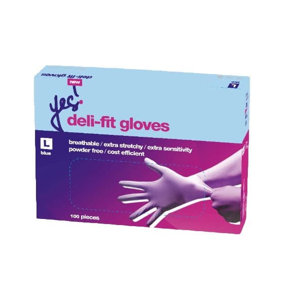 Deli Fit Glove Powder Free Blue (Large)