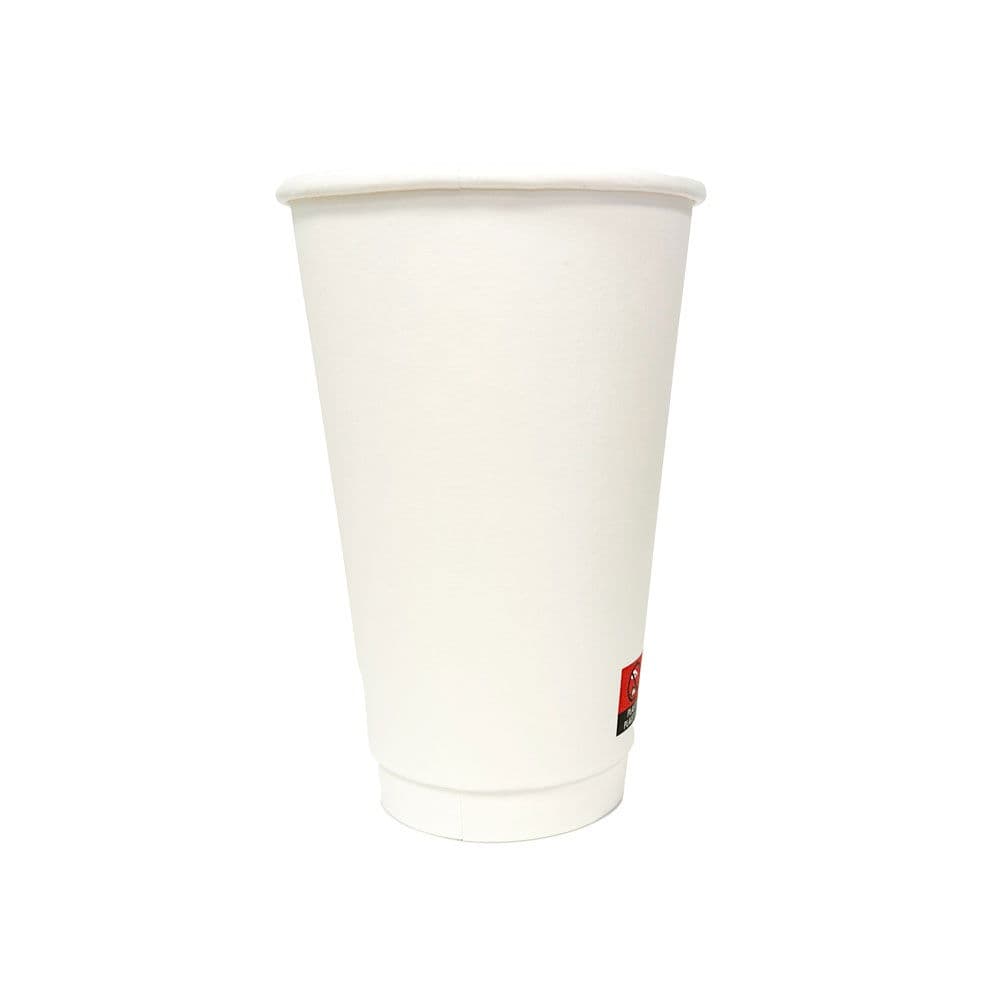 16oz White Matte PE Double Walled Hot Cups