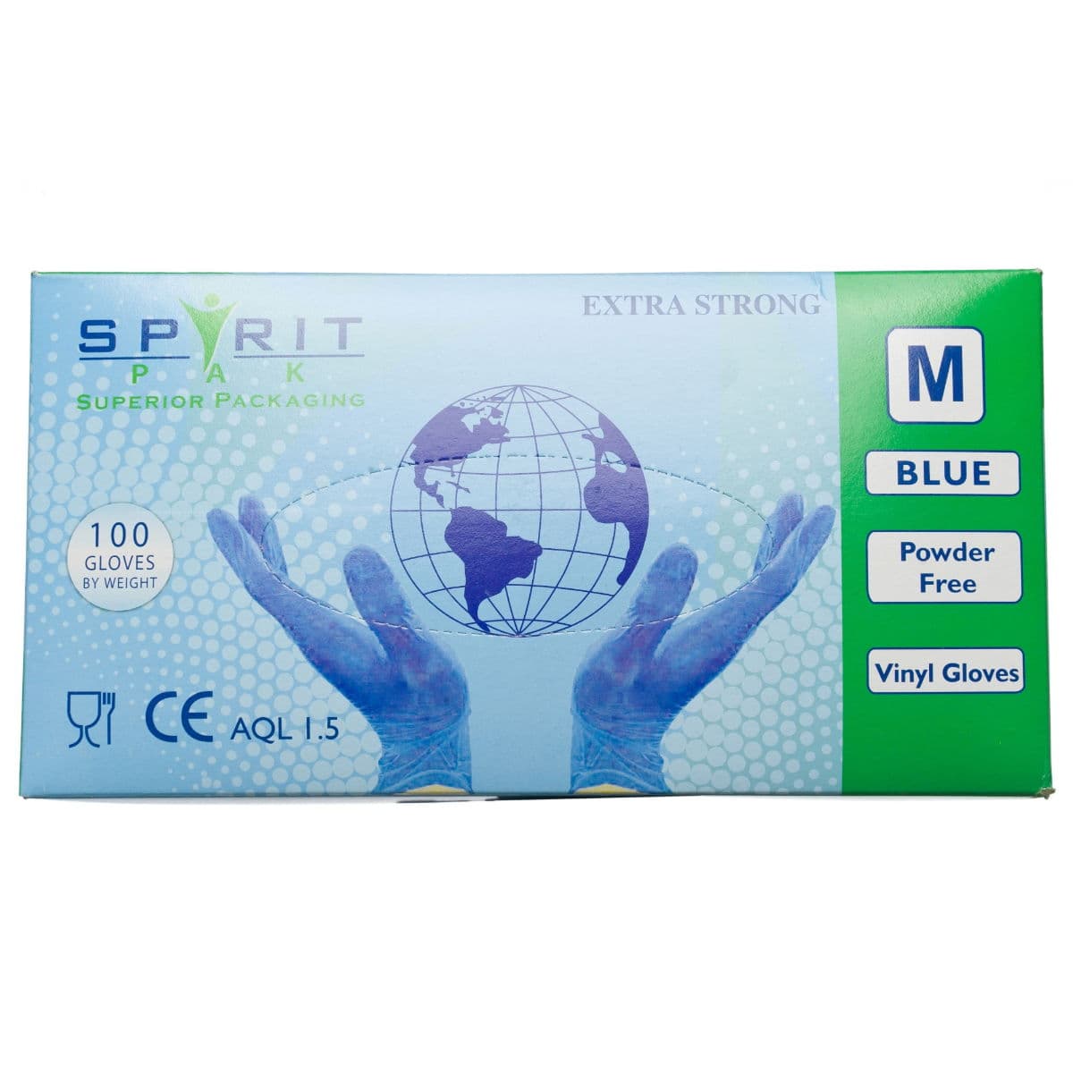 Powder Free Blue Vinyl Gloves (Medium)