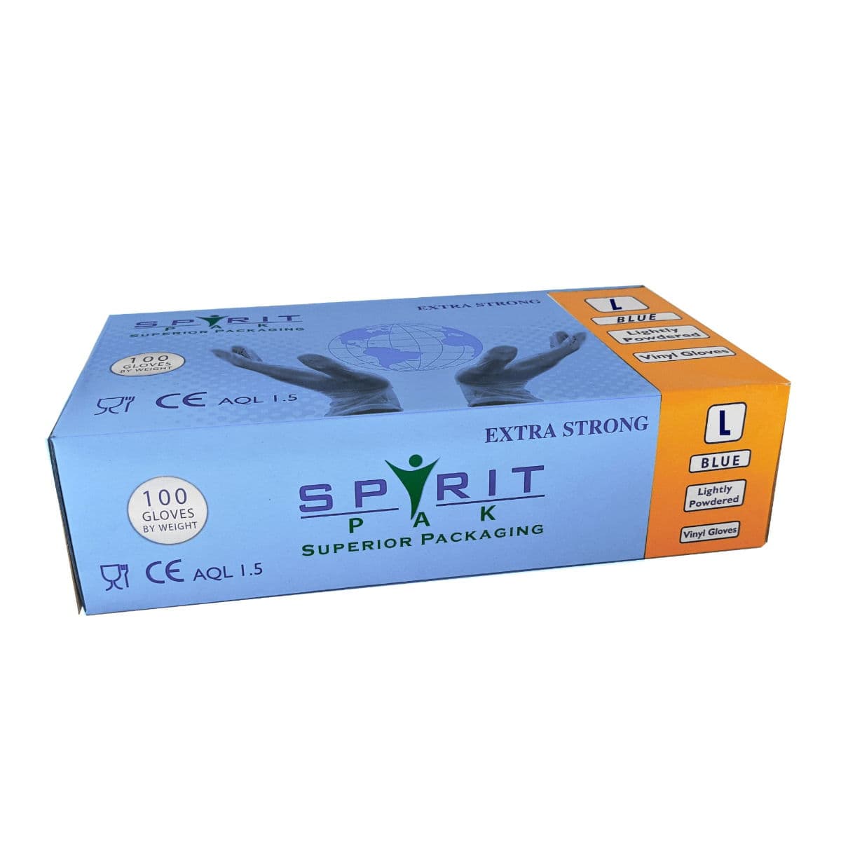 Low Powder Blue Vinyl Glove (Large)