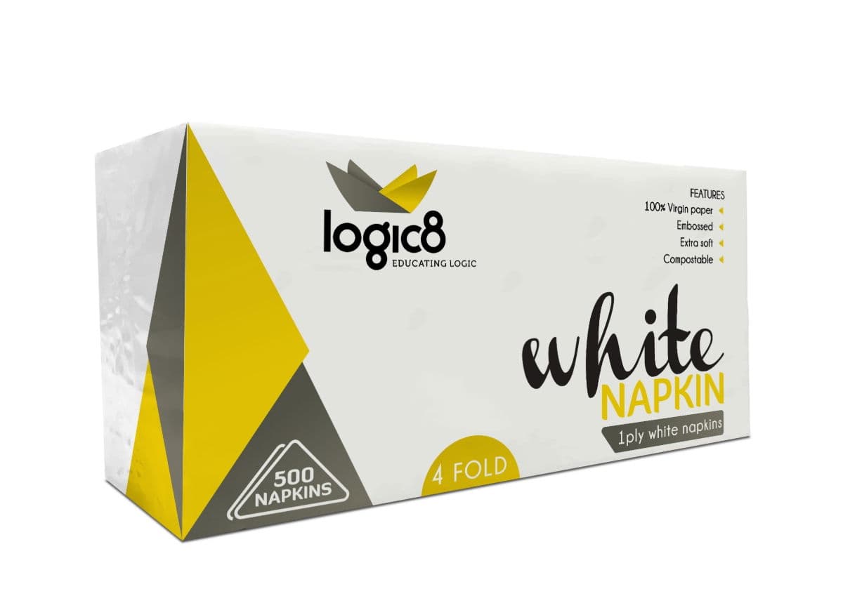 Logic8 30cm 1ply 4fold napkins