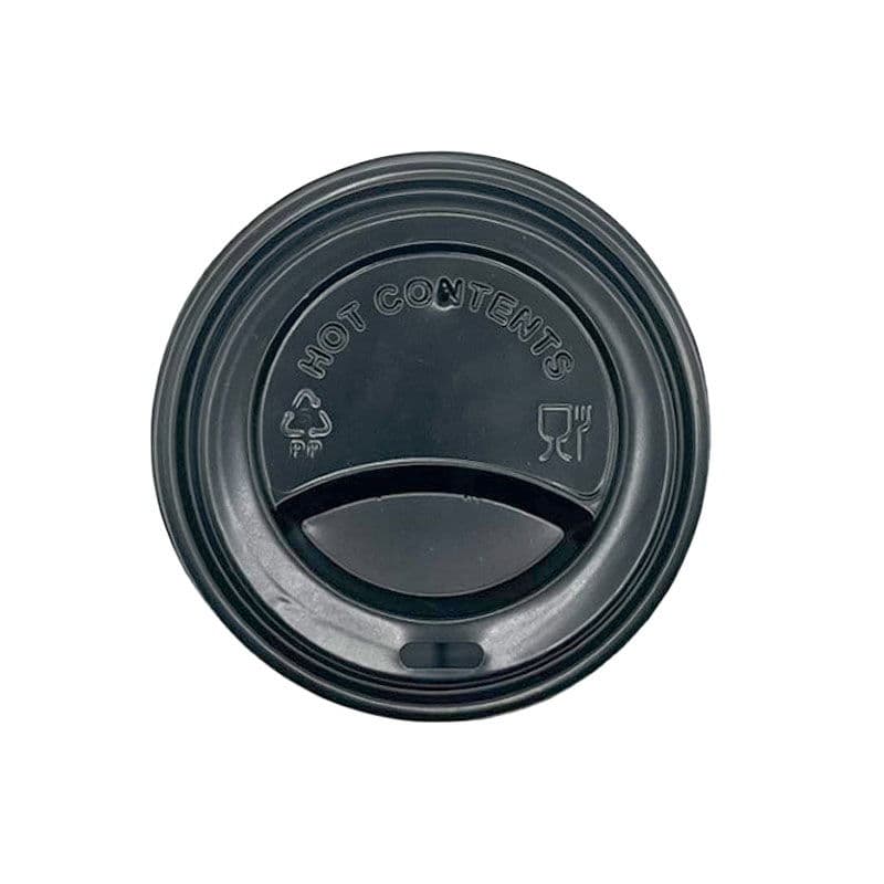 80mm Black PP Recyclable Lids (Fits 8oz)