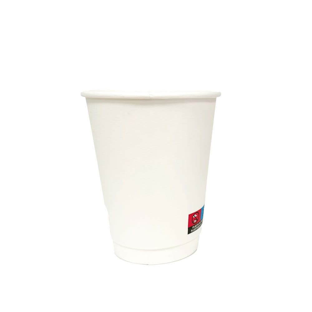 12oz White Matte PE Double Wall Hot Cups