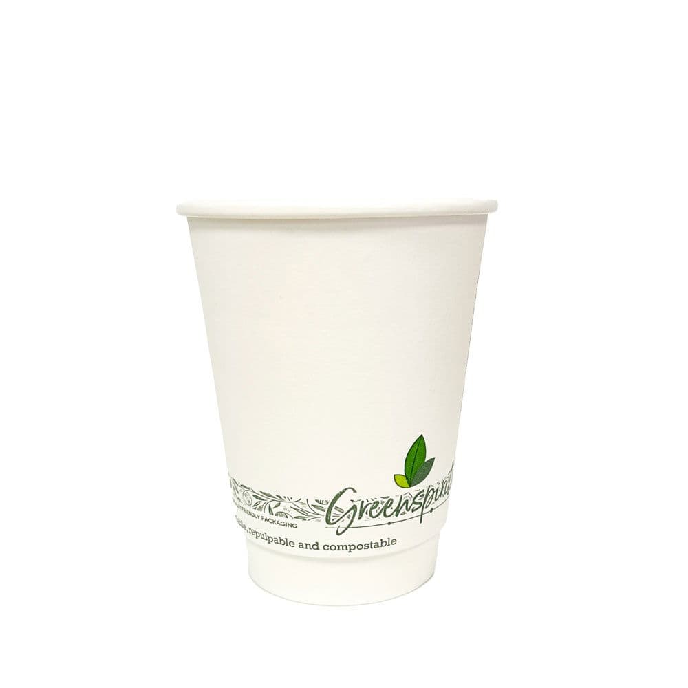 12oz White Aqueous DW Hot Cups