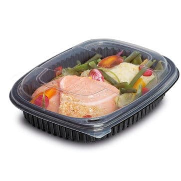 24oz Black 1-Compartment Microwaveable Containers