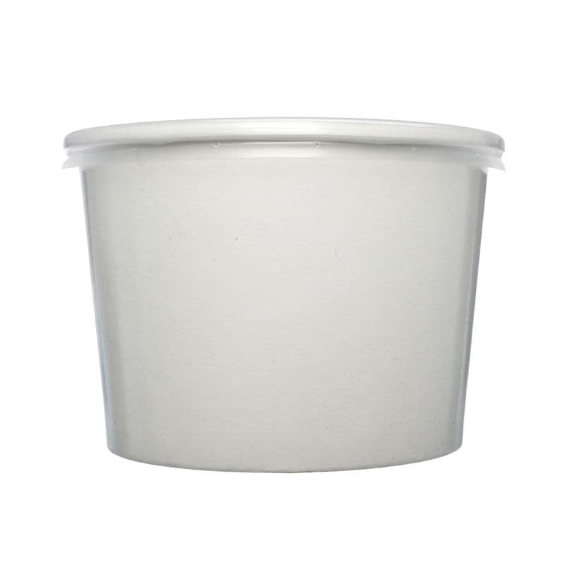 White PP Soup Container & Plastic Lid Combo (8oz)