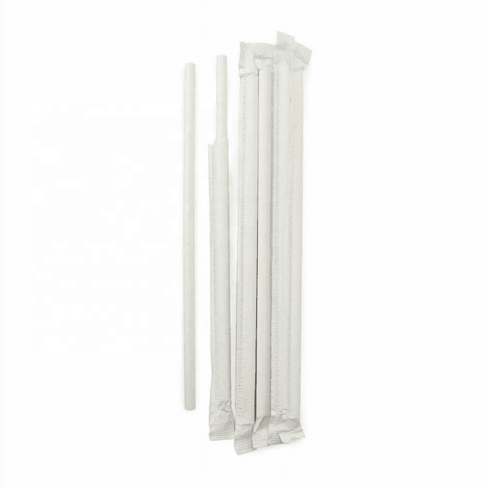 Wrapped Leafware White Paper Straw (6mm x 195mm)