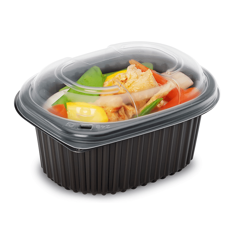 16oz Black 1-Compartment Microwaveable Containers