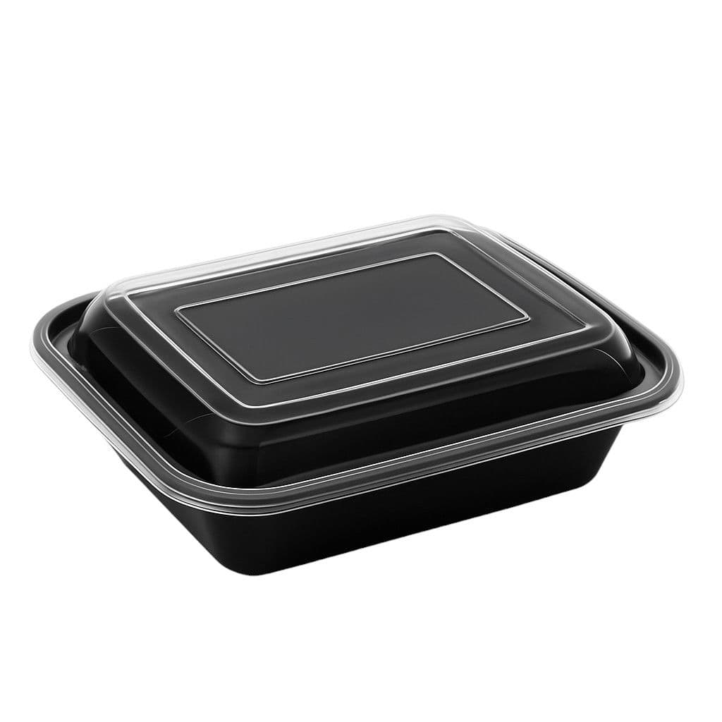 12oz Onyx PP Microwavable & Reusable Black Base Clear Lid