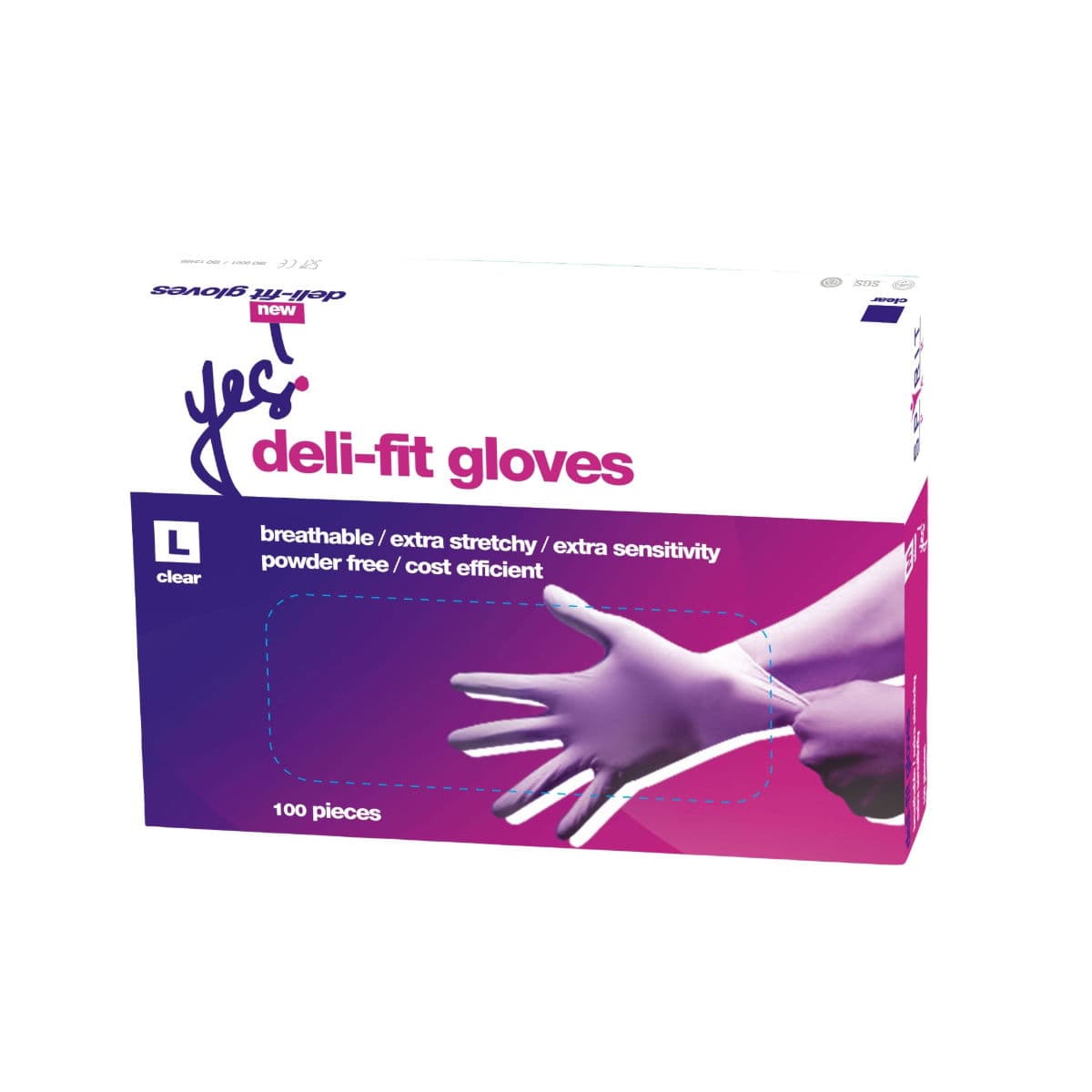 Deli Fit Glove Powder Free Clear (Large)