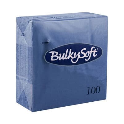 BulkySoft 40x40cm Blue 2ply 4fold Dinner Napkin