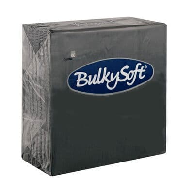 Bulkysoft 33x33cm Black 2ply 4fold Lunch Napkins