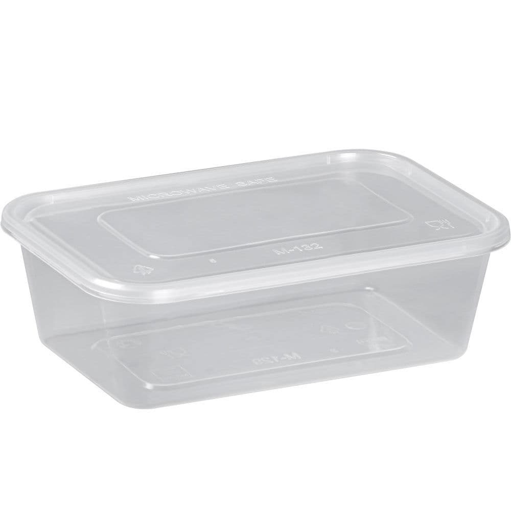 650ml Clear Microwavable Container & Lids (Heavy Duty)