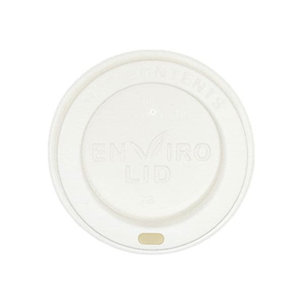 80mm White Compostable Hot Cup Lids (Fits 8oz)