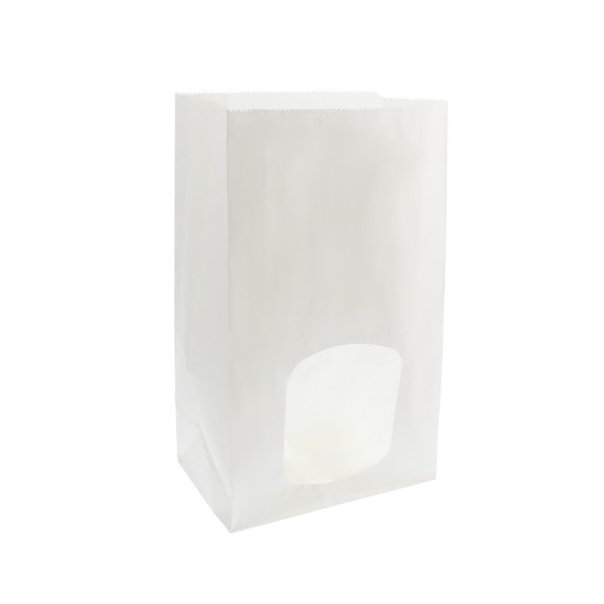 White Kraft Treat Bag with Window(150x95x250mm)