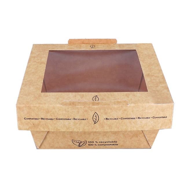 850ml Lunchipak Compostable Windowed Box (15x15x4.5")